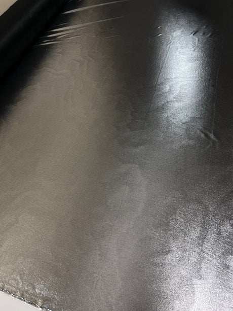 Silver Knitted Fabric With Moiré