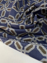 Polyamide Woven Geometric Print Blue