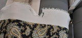 Polyester Crepe Paisley Print Brown Black