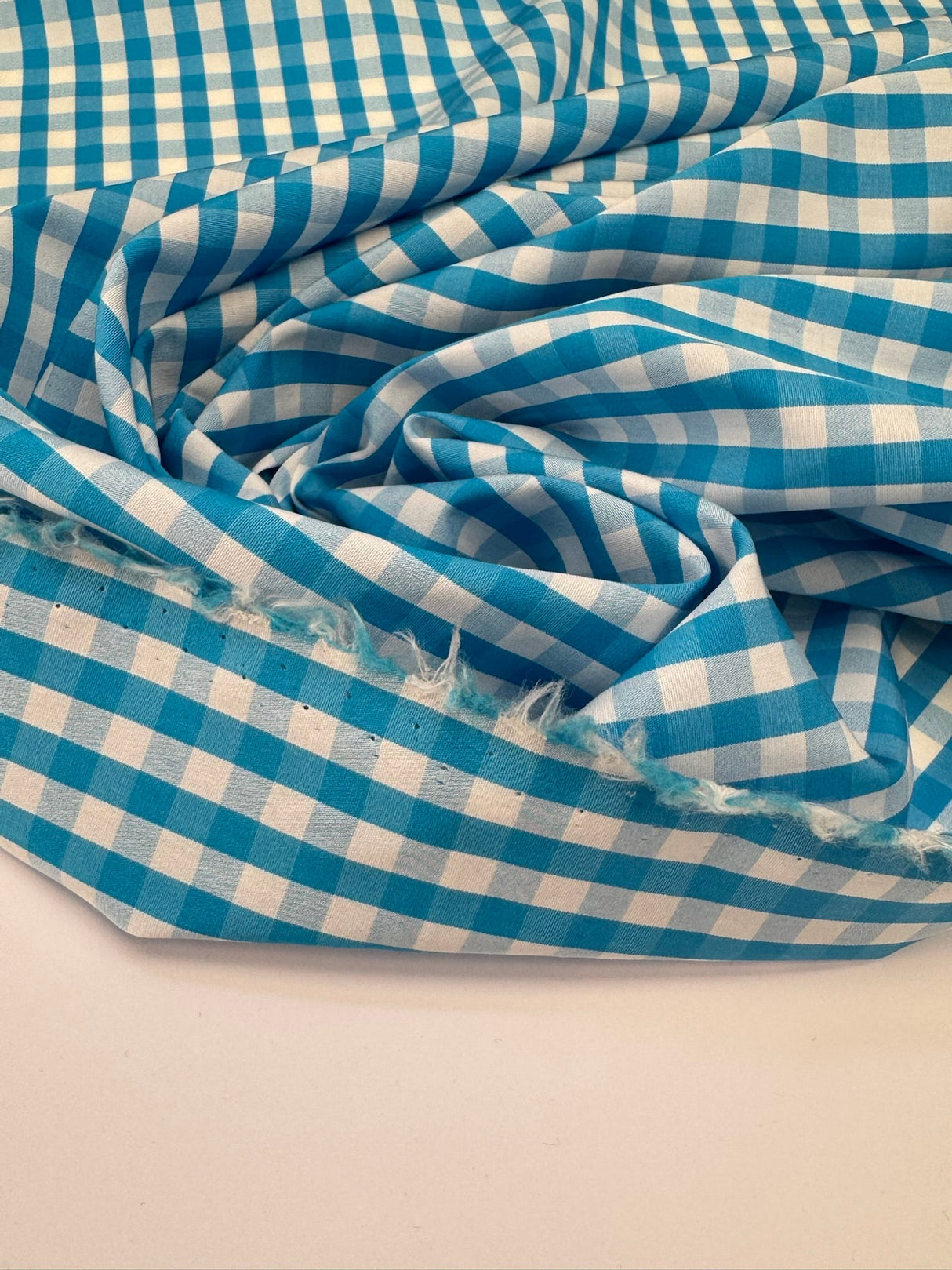 Cotton Poplin Checked Blue