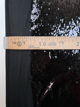 Black Knitted Sequins Polyamide Elastane