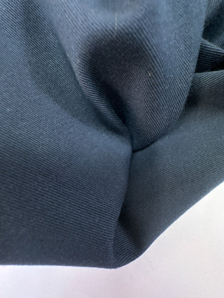 Blue Cotton Elastane Twill Suit Fabric