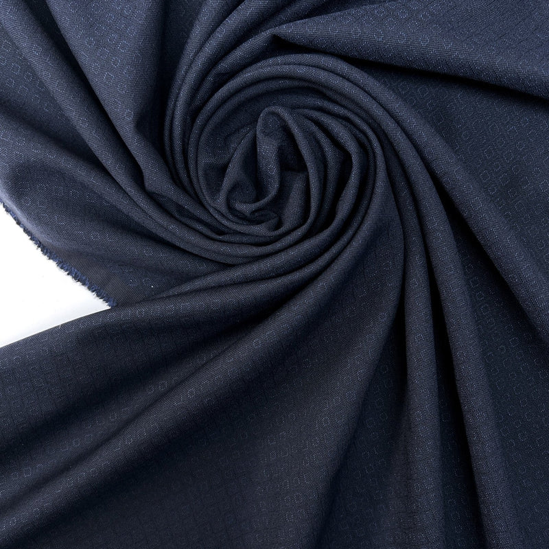 Cotton Polyamide Jacquard Fabric Blue Black