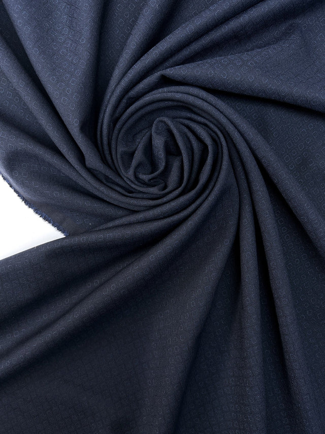 Cotton Polyamide Jacquard Fabric Blue Black