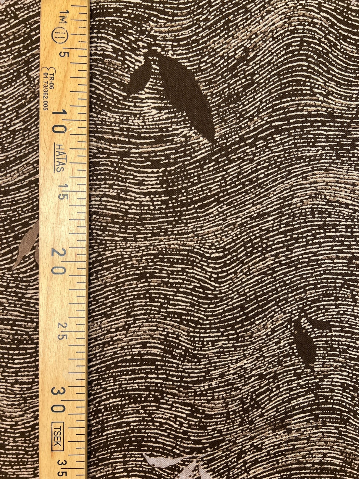 Italian Wool Abstract Printed Brown Fabric