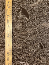Italian Wool Abstract Printed Brown Fabric