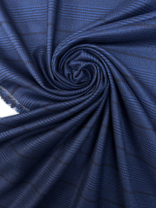 Polyamide Tweed Striped Checked Blue Black