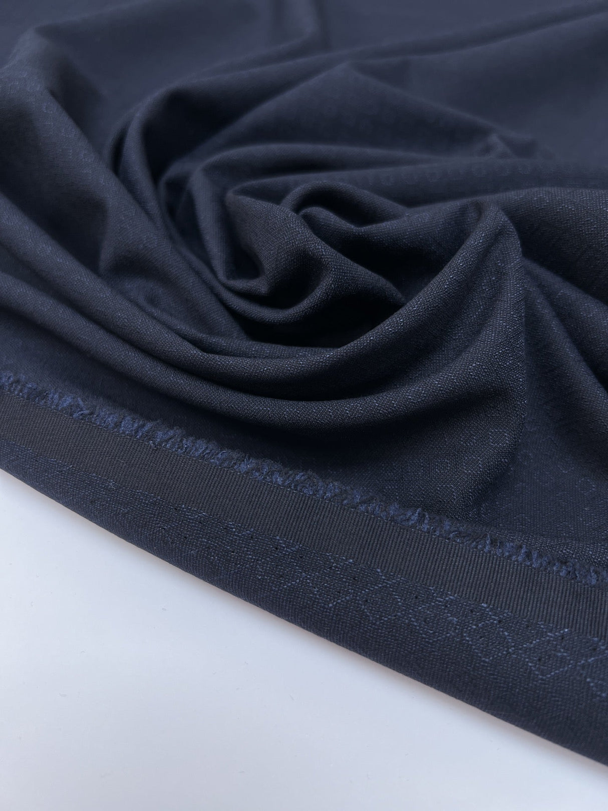 Cotton Polyamide Jacquard Fabric Blue Black