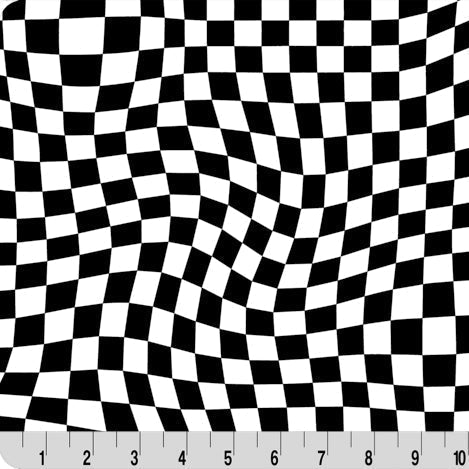 Minky Fabric Digital Cuddle Black Checkmate 58-60