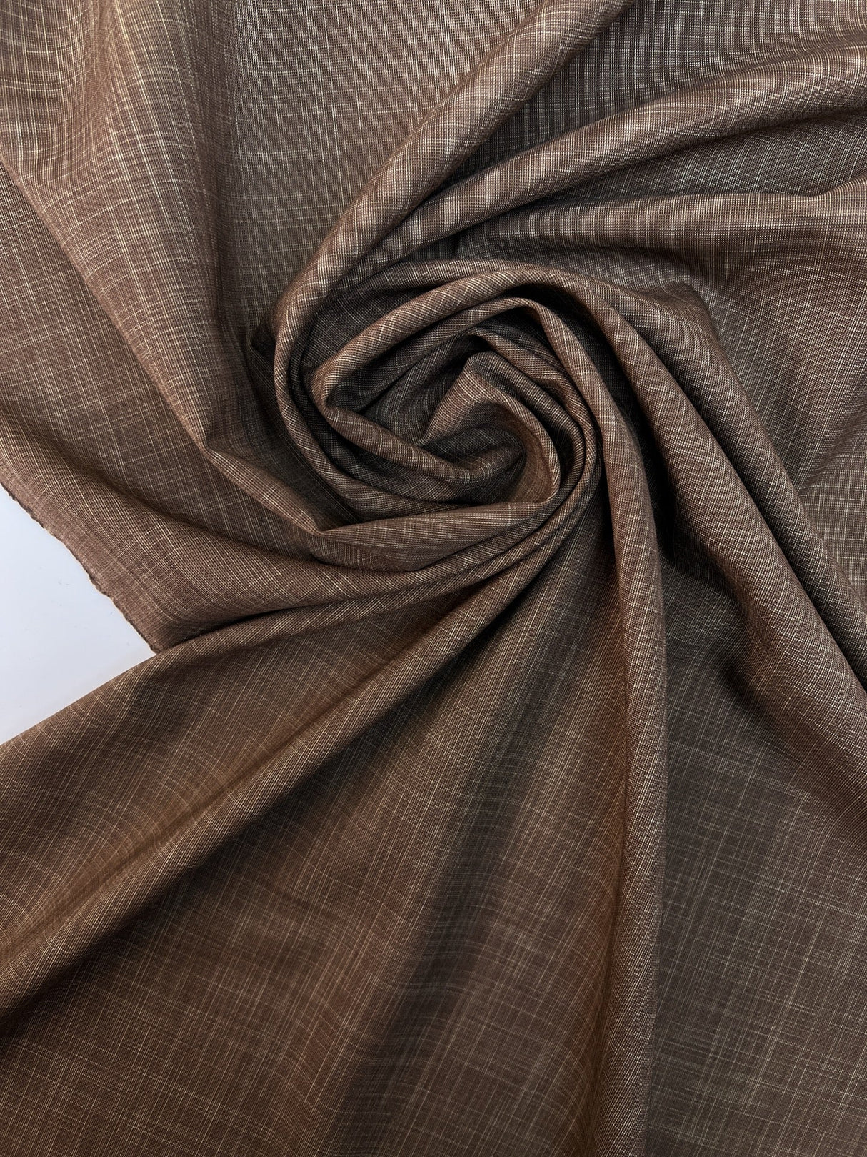 Wool Melange Fabric Brown Beige Stretch