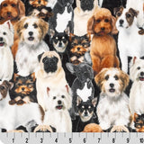 Minky Plush Beige Dog Print Fabric