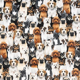 Minky Plush Beige Dog Print Fabric