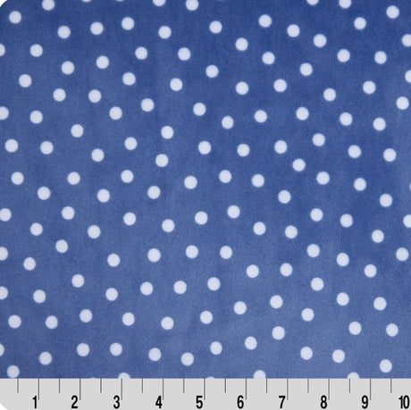 Cuddle Fabric Digital Jeans Dot 58-60" White Polka Dots