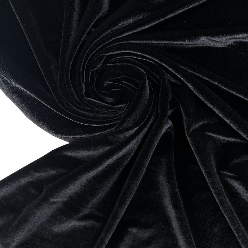 Black Velour Knitted Fabric
