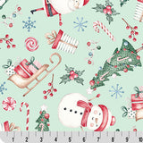 Plush Minky Cuddle Fabric Jolly Santa Holiday Print