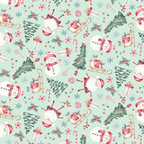 Plush Minky Cuddle Fabric Jolly Santa Holiday Print