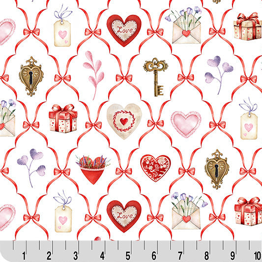 Cuddle Fabric Digital Multi Key To My Heart 58"-60"