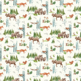 Minky Plush Fabric Lil Pine Pals Natural 58-60"