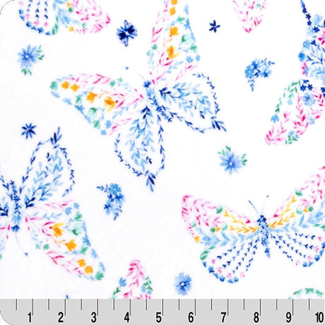 Cuddle Fabric Digital Mariposa Snow Butterfly Print