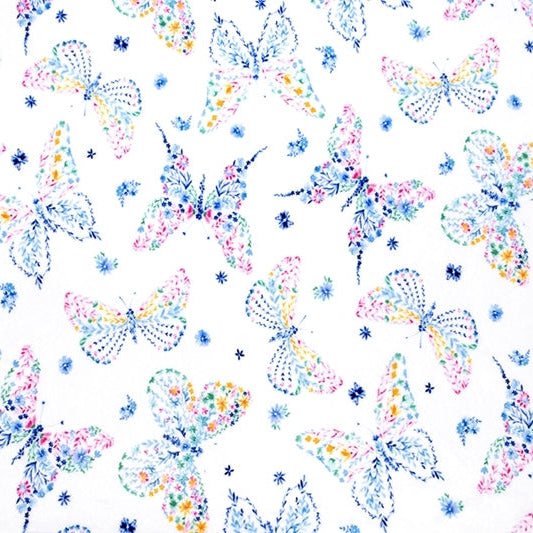 Cuddle Fabric Digital Mariposa Snow Butterfly Print