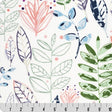 Cuddle Fabric Digital Blossom Modern Leaf