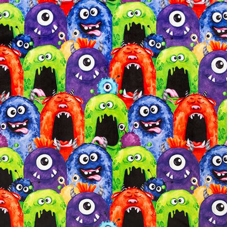 Cuddle Fabric Digital Multi Monsters 58-60"