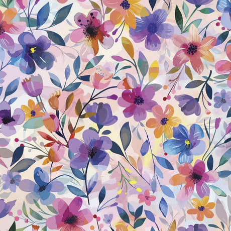 Cuddle Fabric Digital Painted Petals Multi 58-60"