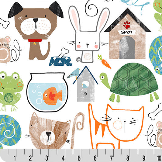 Cuddle Fabric Digital Pet Shop Multi 58-60"