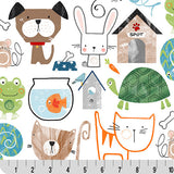 Cuddle Fabric Digital Pet Shop Multi 58-60"