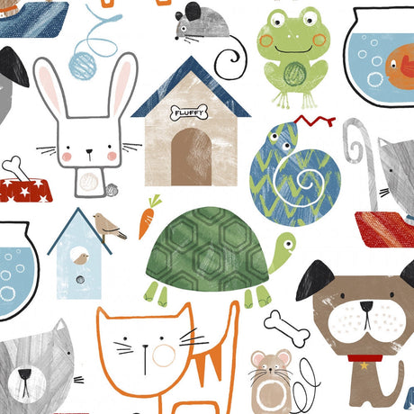 Cuddle Fabric Digital Pet Shop Multi 58-60"