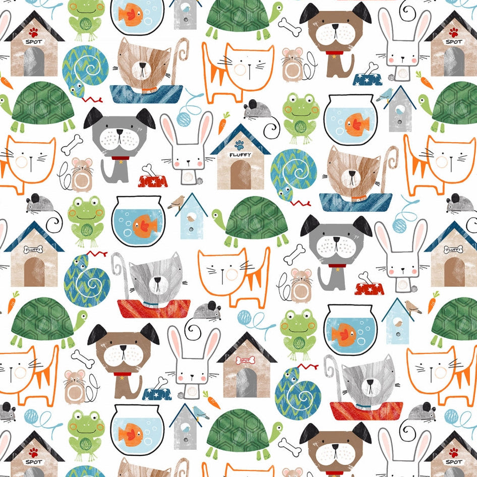 Cuddle Fabric Digital Pet Shop Multi 58-60"