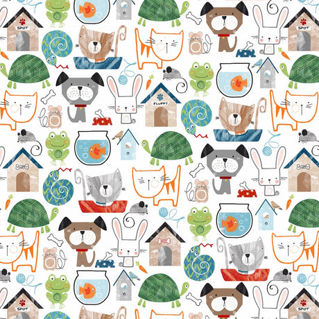 Cuddle Fabric Digital Pet Shop Multi 58-60"