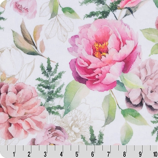 Minky Plush Fabric Digital Cuddle Snow Rite Of Spring Floral