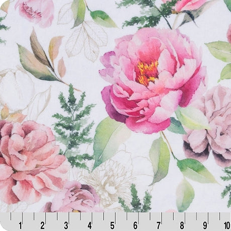 Minky Plush Fabric Digital Cuddle Snow Rite Of Spring Floral