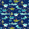 Cuddle Fabric Sea Sharkies Shark Print 58-60"
