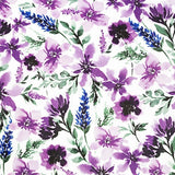 Cuddle Minky Fabric Digital Wisteria Spring Flowers