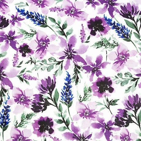 Cuddle Minky Fabric Digital Wisteria Spring Flowers