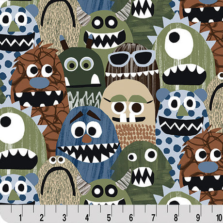 Minky Plush Fabric Digital Cuddle Loden Tickle Monster 58-60"