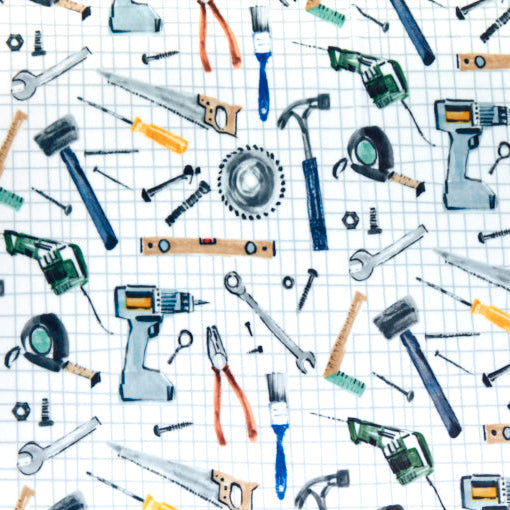 Cotton Print Tool Time Cuddle Fabric