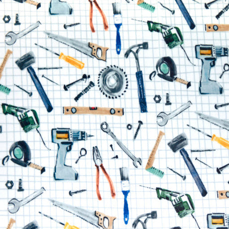 Cotton Print Tool Time Cuddle Fabric