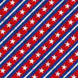 Cotton Route 66 Stripe Fabric 44/45" Red and Blue