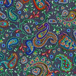 Cotton Fabric Boho Wave Charcoal 44/45"