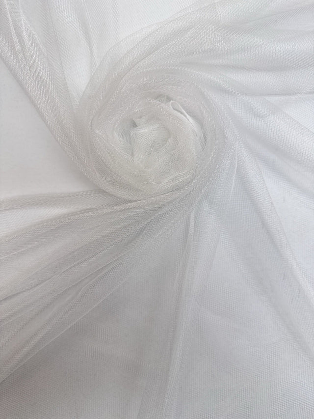 Polyamide Mesh White Stretch