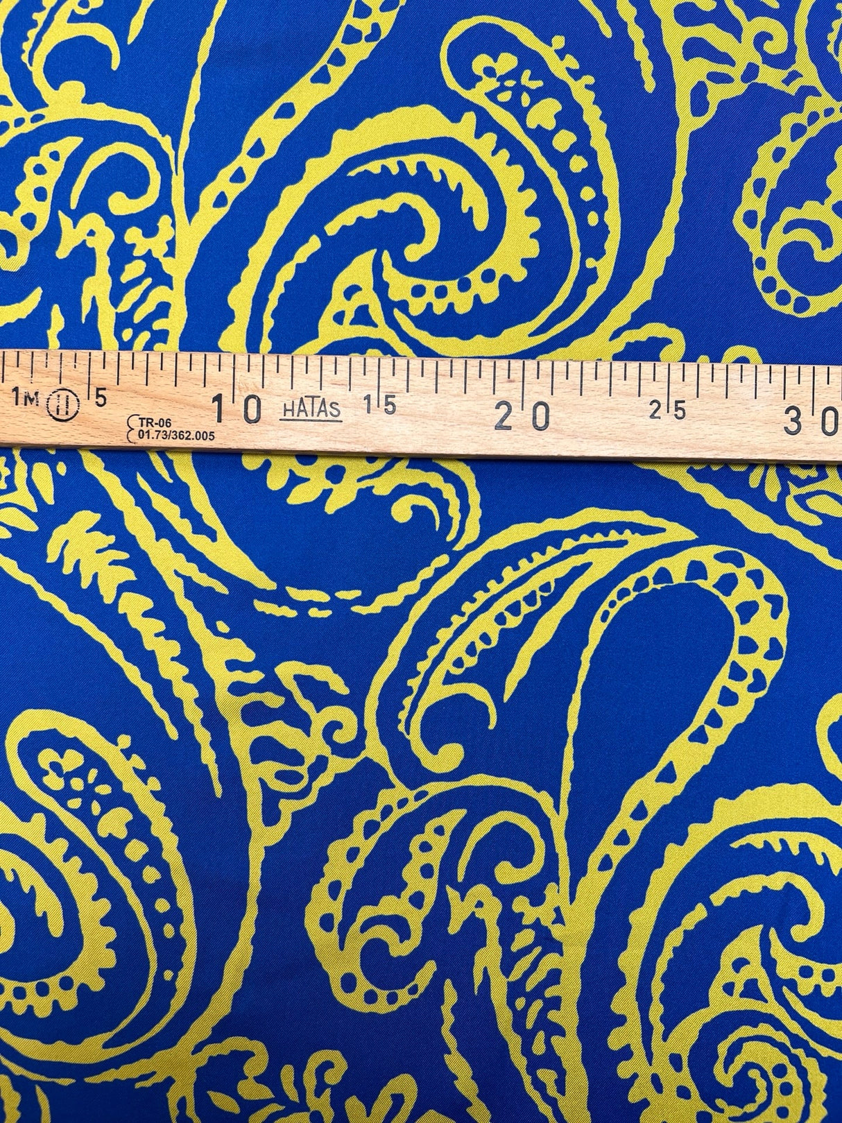 Silk Twill Printed Abstract Yellow Blue