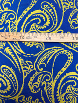 Silk Twill Printed Abstract Yellow Blue