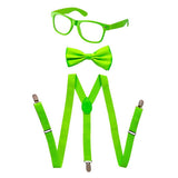 Kids Neon Suspender, Bowtie Accessory Set