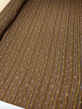 Wool Striped Yellow Brown Fabric