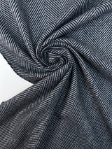 Wool Tweed Gray Herringbone