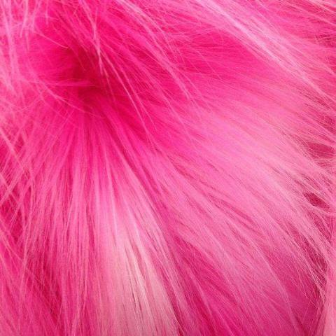 Neon Fuschia Faux Fake Fur Solid Shaggy Long Pile Fabric,