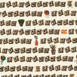 Cotton Print Cream Cattywampus Purrsuit of Coffeeness 44/45" Fabric